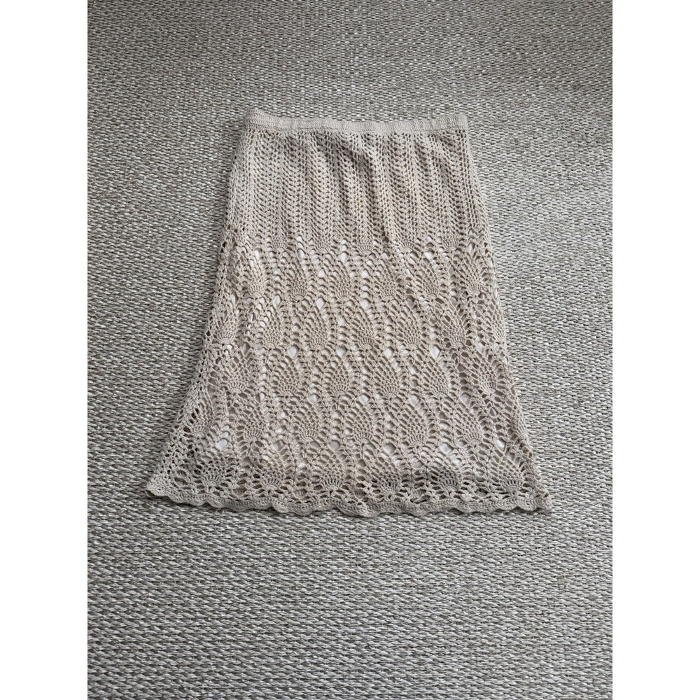 vintage crochet Midi Women's Skirt. Boho Hippie Lace Indie Festival Western M